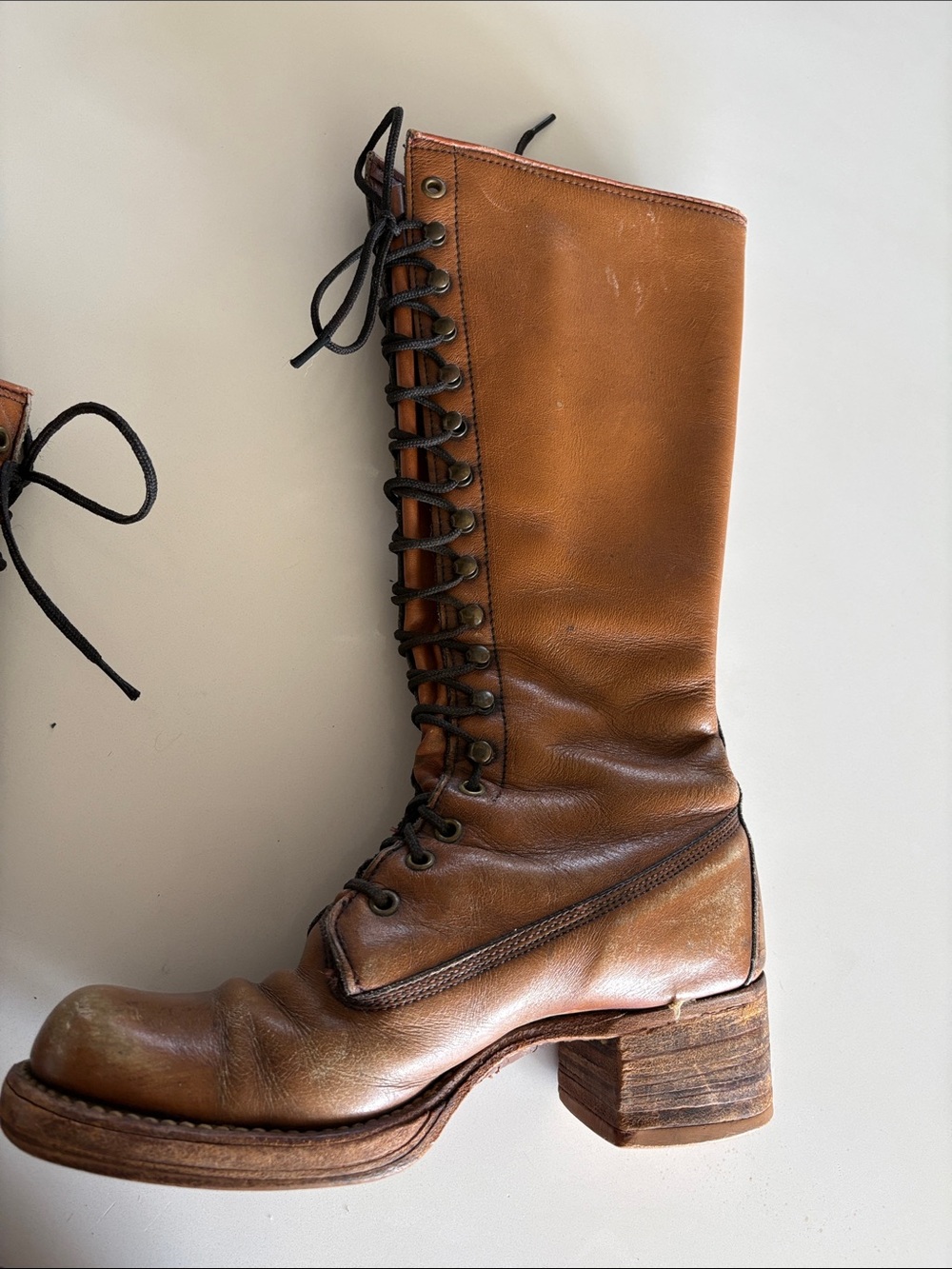 Frye Lace up Boots Black Label Vintage Lace-Up made in the USA Women's Boots - Picture 13 of 17